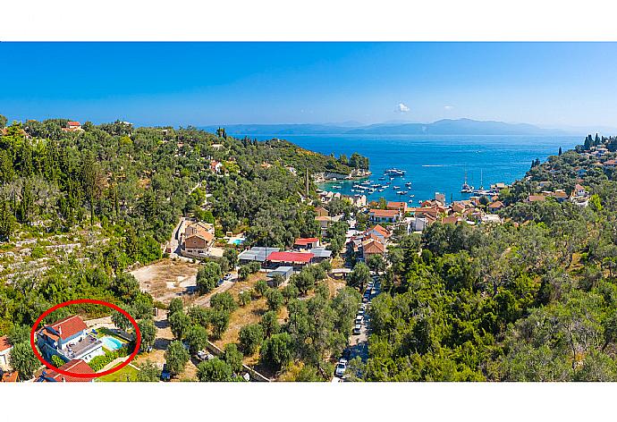 Aerial view showing location of Villa Mia . - Villa Mia . (Fotogalerie) }}