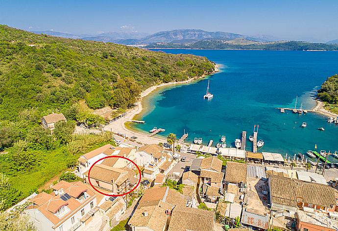 ,Aerial view of Saint Stephanos showing location of Fay Apartment . - Fay Apartment . (Galleria fotografica) }}