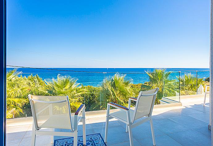 Upper terrace area with sea views . - Villa Seashell . (Photo Gallery) }}