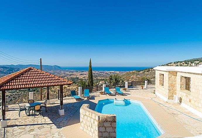 Private pool and terrace with panoramic sea views . - Villa Heaven . (Photo Gallery) }}