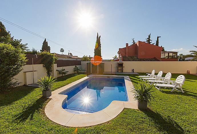 Private pool with terrace area . - Villa Mijas . (Photo Gallery) }}