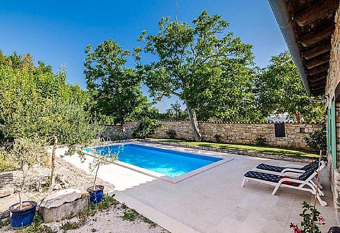 Private pool, terrace, and garden . - Joans Cottage . (Galerie de photos) }}