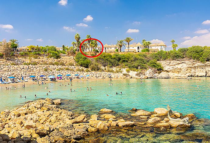 View of Malama Beach showing location of Villa Brigitte . - Villa Brigitte . (Fotogalerie) }}