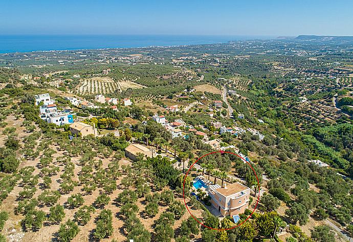 Aerial view showing location of Villa Astro . - Villa Astro . (Photo Gallery) }}