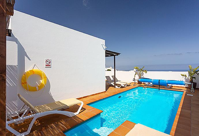 Private pool and terrace with sea views . - Villa Princesa Guayarmina . (Galería de imágenes) }}
