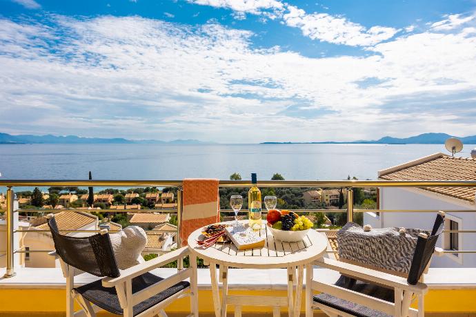 Balcony area with sea views . - Villa Sequoia Yellow . (Photo Gallery) }}