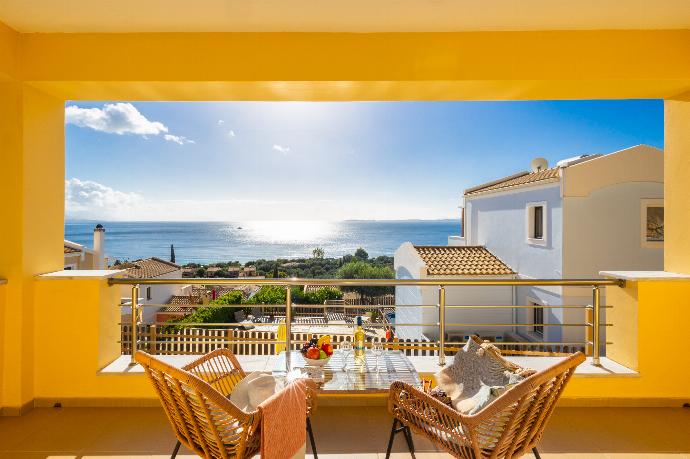 Balcony area with sea views . - Villa Sequoia Yellow . (Photo Gallery) }}