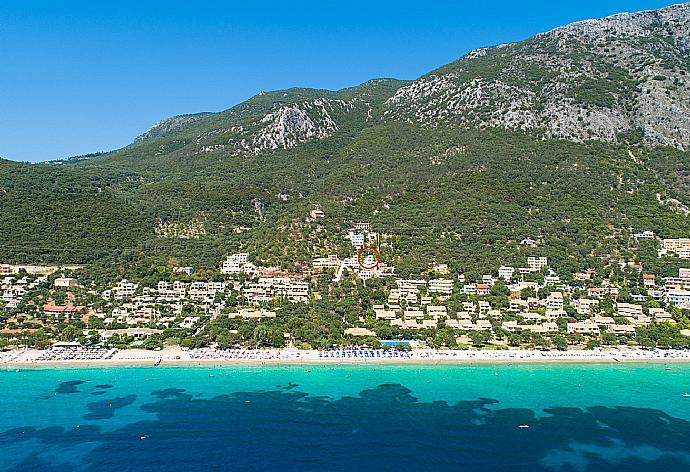 Aerial view of Barbati Beach showing location of Villa Situla . - Villa Situla . (Галерея фотографий) }}