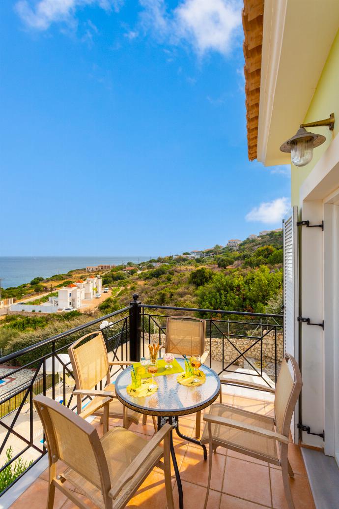 Balcony with sea views . - Skala Villa Green . (Photo Gallery) }}