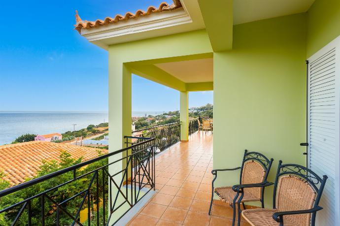 Balcony with sea views . - Skala Villa Green . (Photo Gallery) }}