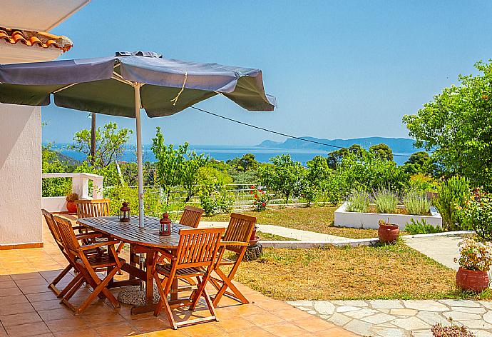 Terrace area with sea views . - Villa Glafki . (Photo Gallery) }}