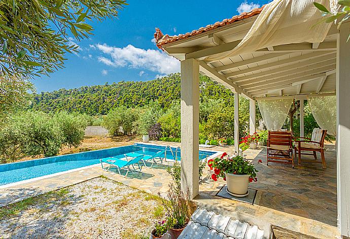 Sheltered terrace area . - Villa Tassoula . (Fotogalerie) }}