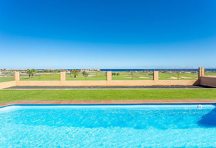 Private pool and terrace with sea views . - Villa Almar . (Photo Gallery) }}