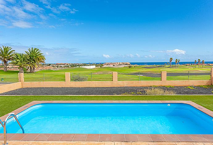 Private pool and terrace with sea views . - Villa Marisol . (Photo Gallery) }}