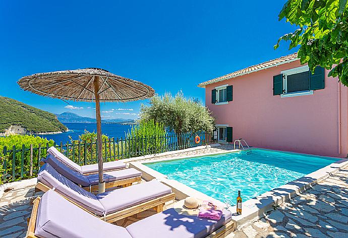 ,Beautiful villa with private pool and terrace with panoramic sea views . - Villa Flisvos . (Photo Gallery) }}