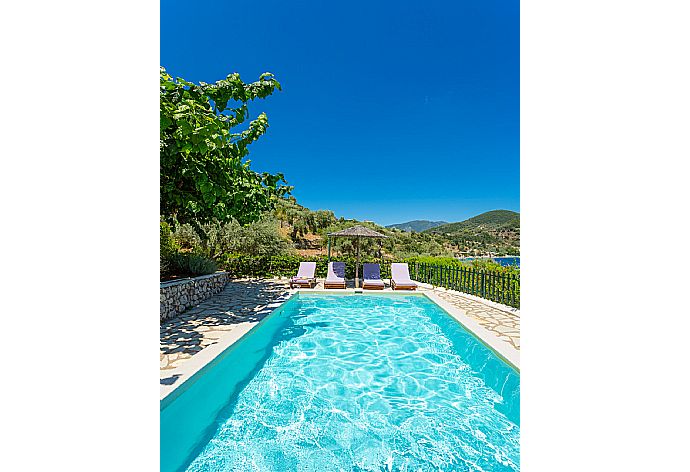 Private pool and terrace with panoramic sea views . - Villa Flisvos . (Fotogalerie) }}
