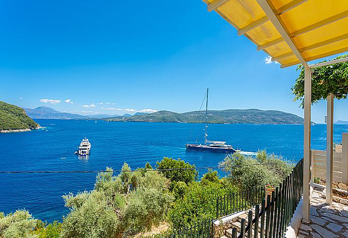 Sheltered terrace area with panoramic sea views . - Villa Flisvos . (Photo Gallery) }}