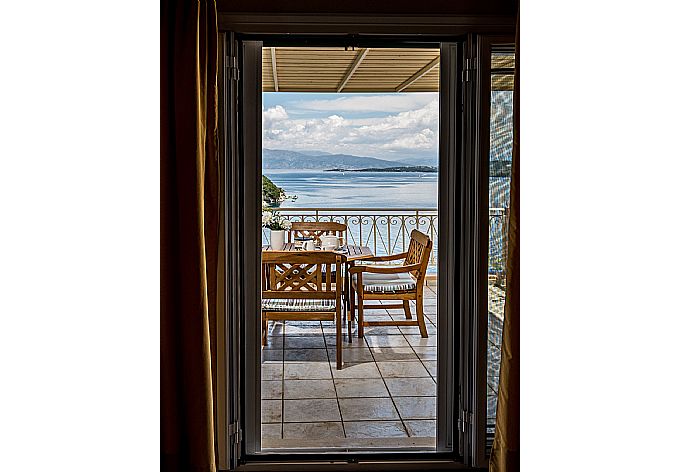 Terrace with beautiful view . - Villa Akrogiali . (Photo Gallery) }}