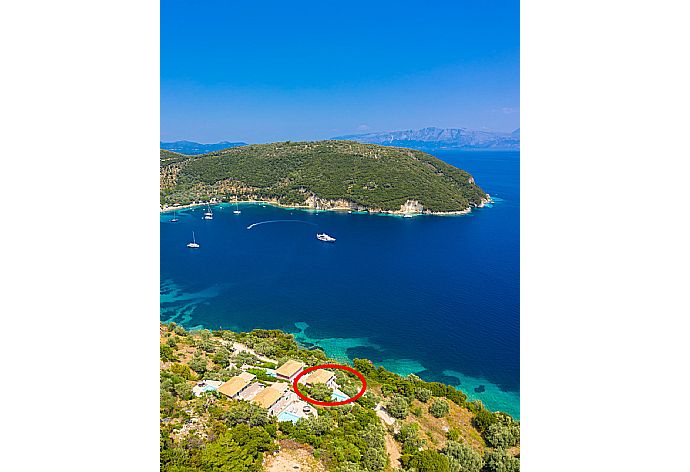 Aerial view showing location of Villa Thalassa . - Villa Thalassa . (Photo Gallery) }}