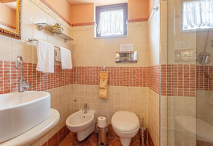 Family bathroom with shower on first floor of main building . - Villa Aziz . (Fotogalerie) }}