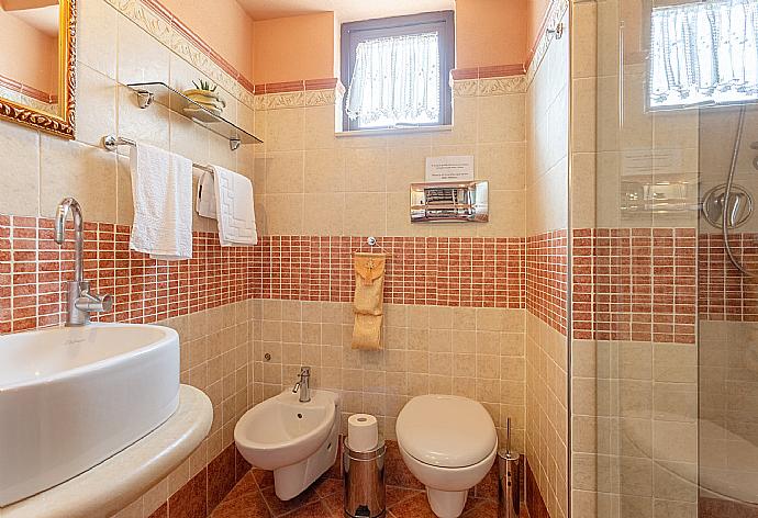 Family bathroom with shower on first floor of main building . - Villa Aziz . (Galerie de photos) }}