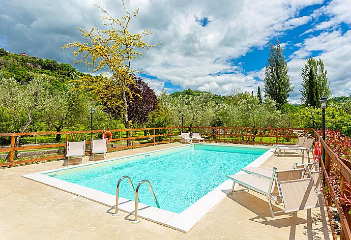 Private pool and terrace with stunning nature views . - Villa Casale Terra Farfa . (Photo Gallery) }}