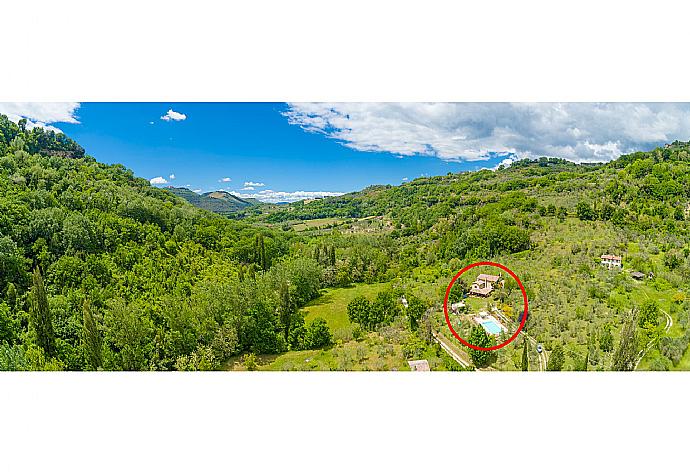 Aerial view showing location of Casale Terra Farfa . - Villa Casale Terra Farfa . (Photo Gallery) }}