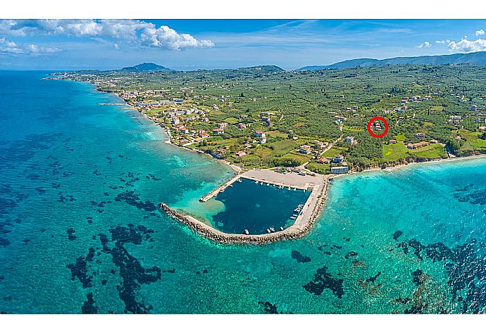 Aerial view showing location of Villa Diony . - Villa Diony . (Photo Gallery) }}