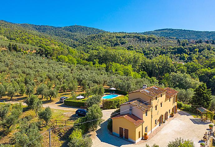 Aerial view of Villa Le Balze  . - Villa Le Balze . (Galleria fotografica) }}