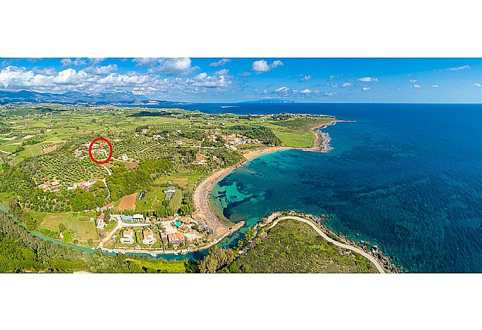 Aerial view showing location of Vatsa Beach Villa . - Vatsa Beach Villa . (Galería de imágenes) }}