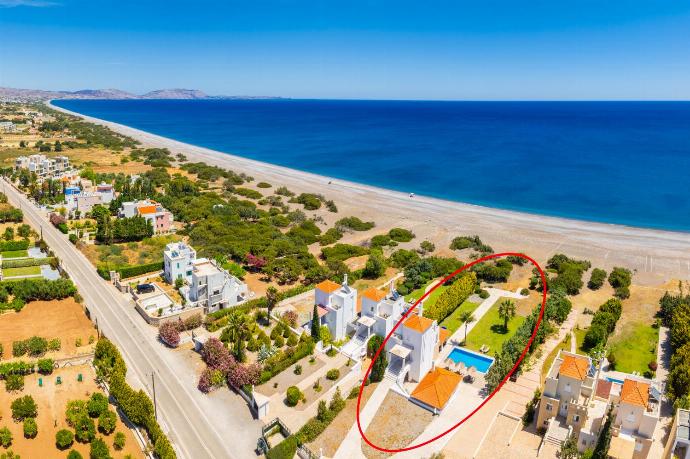 Aerial view showing location of villa . - Villa Pelagos Blue . (Photo Gallery) }}