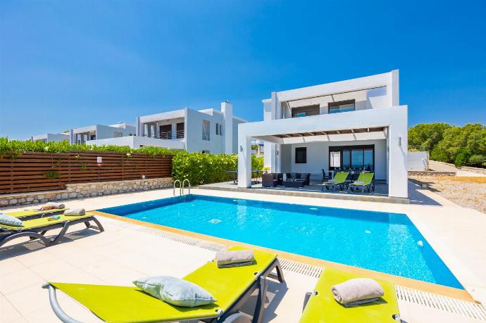 Beautiful villa with private pool, terrace, and garden with sea views . - Villa Lahania . (Photo Gallery) }}