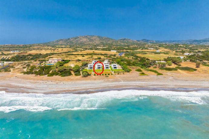 Aerial view showing location of villa . - Villa Metis . (Photo Gallery) }}
