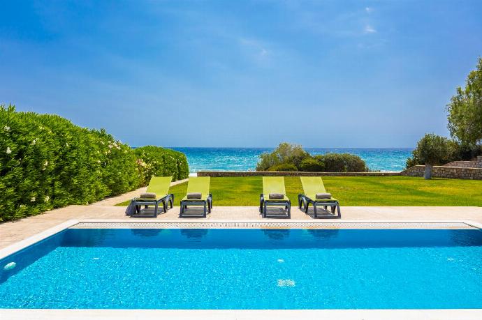 Private pool, terrace, and garden with panoramic sea views . - Villa Dionysos . (Photo Gallery) }}