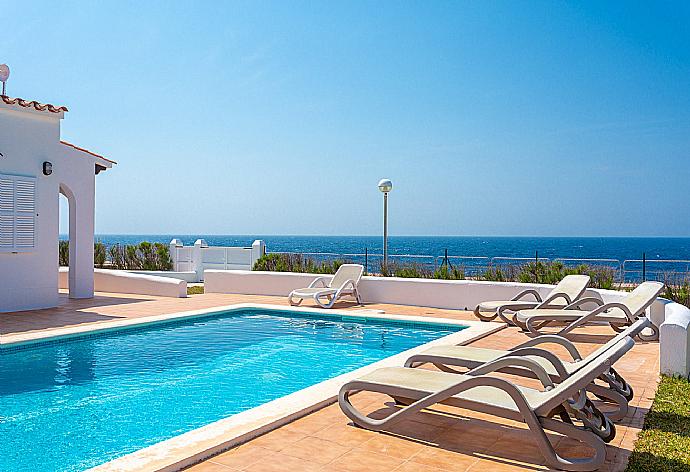 Private pool and terrace with panoramic sea views . - Villa Mar . (Photo Gallery) }}