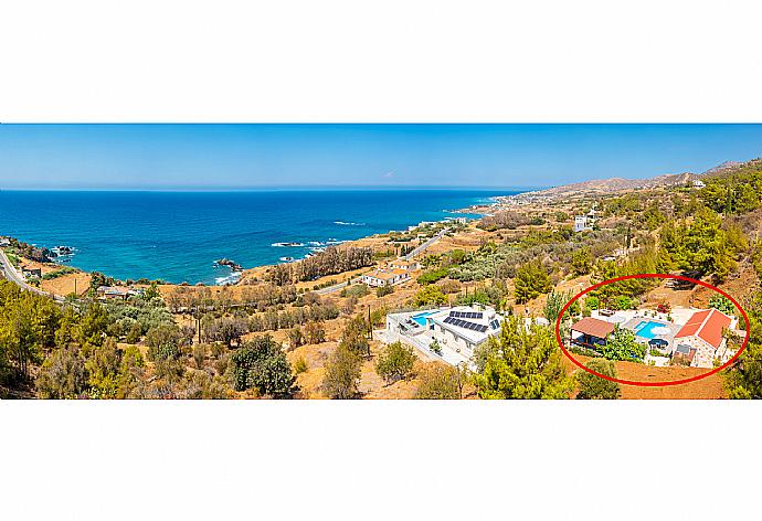 Aerial view showing location of Villa Paradiso Sunset . - Villa Paradiso Sunset . (Photo Gallery) }}