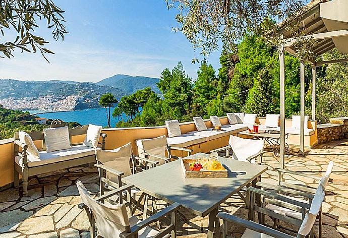 Terrace area with sea views . - Villa Pelago . (Photo Gallery) }}