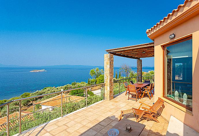 Private terrace area with panoramic sea views . - Villa Diona . (Photo Gallery) }}