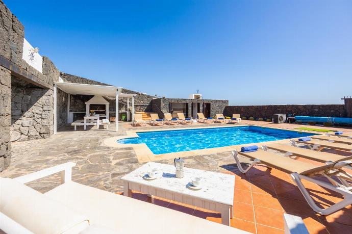 Private pool, terraces, and garden with panoramic sea views . - Villa Oasis de Asomada . (Photo Gallery) }}