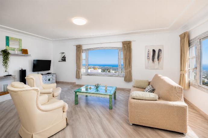 Unit 3: living room with sofa, ornamental fireplace, WiFi internet, satellite TV, and sea views . - Villa Oasis de Asomada . (Galleria fotografica) }}