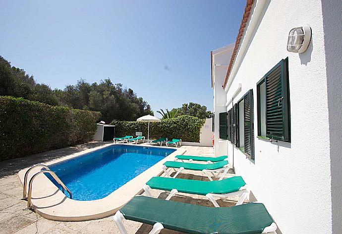 Private pool and terrace . - Villa Bini Estrella . (Photo Gallery) }}