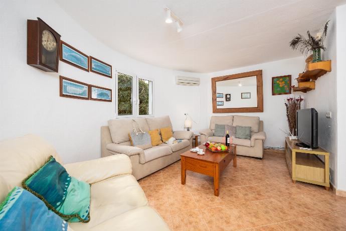 Living room with sofas, A/C, WiFi internet, and satellite TV . - Villa Palmera . (Galleria fotografica) }}