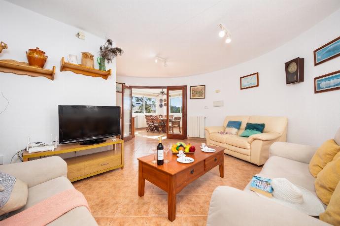 Living room with sofas, A/C, WiFi internet, and satellite TV . - Villa Palmera . (Galleria fotografica) }}