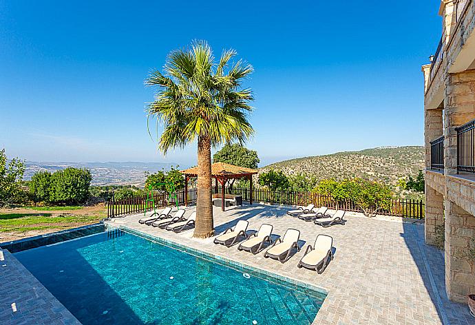 Private pool and terrace with panoramic views . - Villa Alexandros Palace . (Galería de imágenes) }}