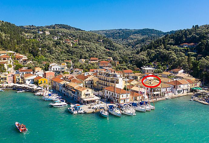 Aerial view of Lakka showing location of Flora Maisonettes 1 . - Flora Maisonettes 1 . (Photo Gallery) }}