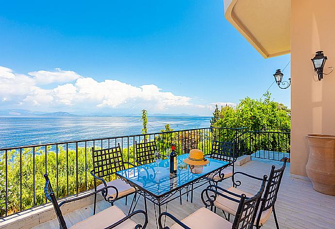 Terrace area with panoramic sea views . - Villa Litsa . (Photo Gallery) }}