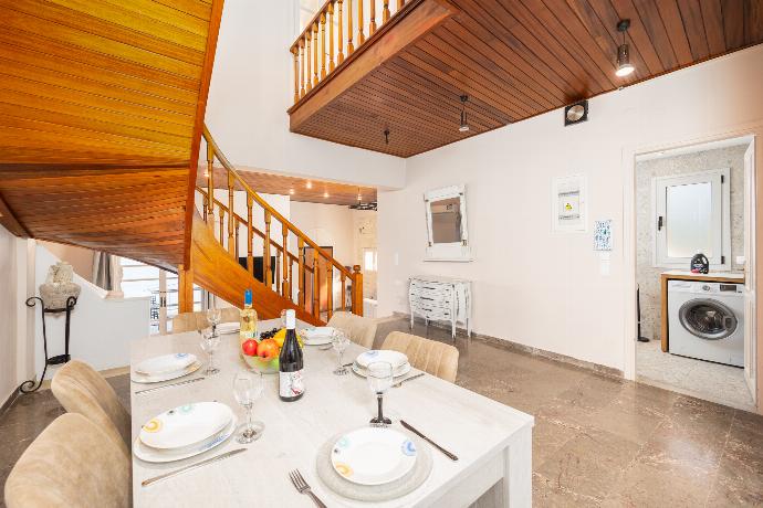 Dining area with A/C . - Villa Litsa . (Photo Gallery) }}