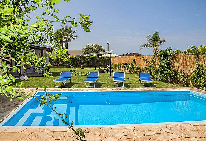 Private pool, terrace, and garden . - Villa Villino Blu . (Photo Gallery) }}