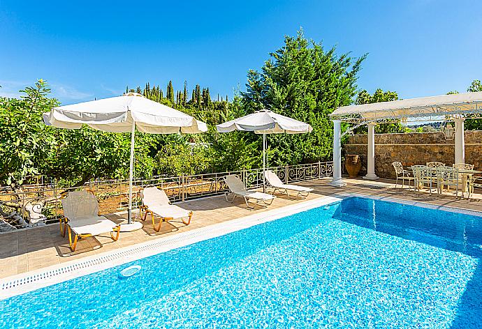 Private pool, terraces, and large gardens . - Villa Golden Tiara . (Fotogalerie) }}