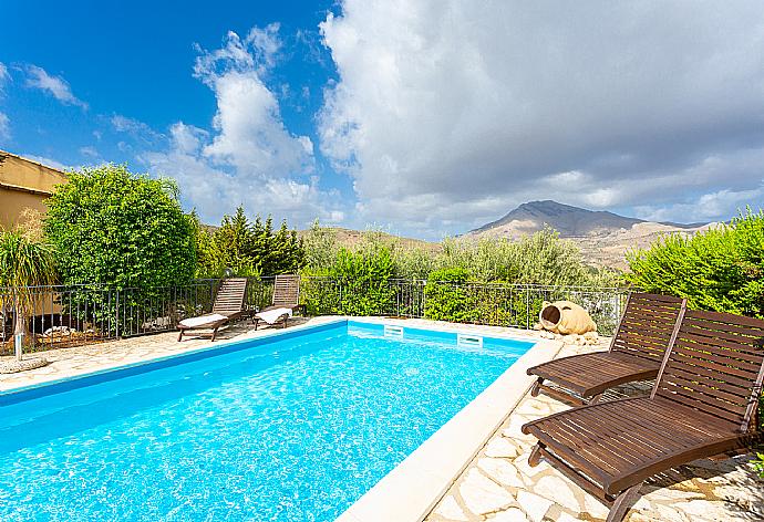 Private pool and terrace with sea views . - Villa Gamma . (Photo Gallery) }}